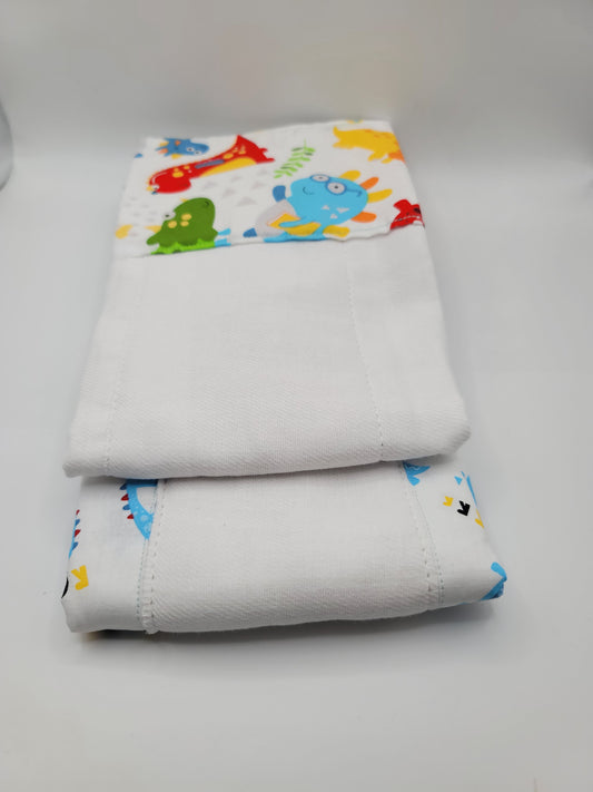 2 Piece Dinosaur Roar Burp Cloths