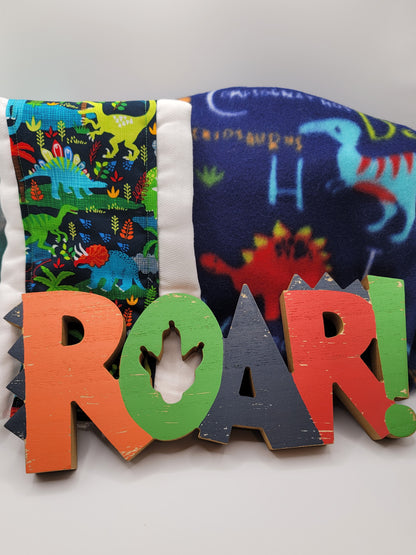 Dinosaur Roar Blanket + Burp Cloth Set