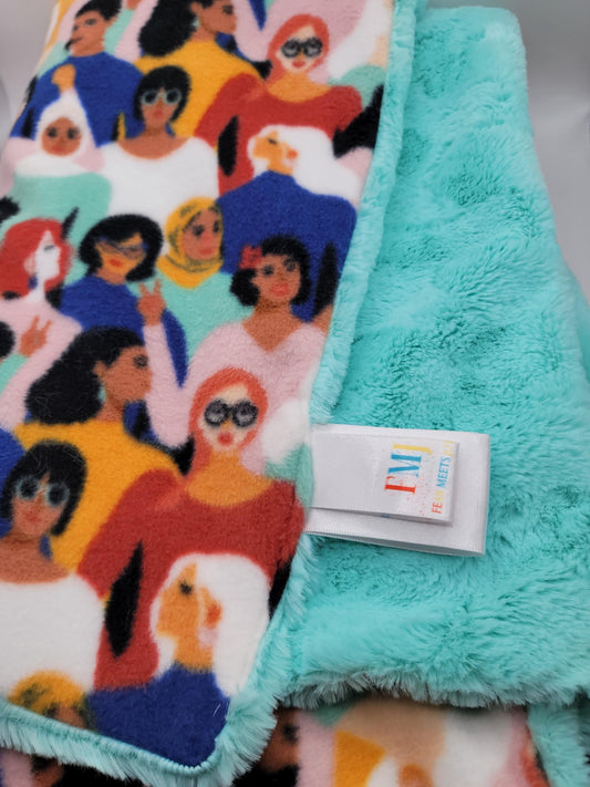 Motherhood Blanket Bundle Set/ Rare Burp Cloth Set/ New Parents Gift/ Gender Neutral Gift/ Faux Fur Throw/ Fleece Covering/ Play Mat