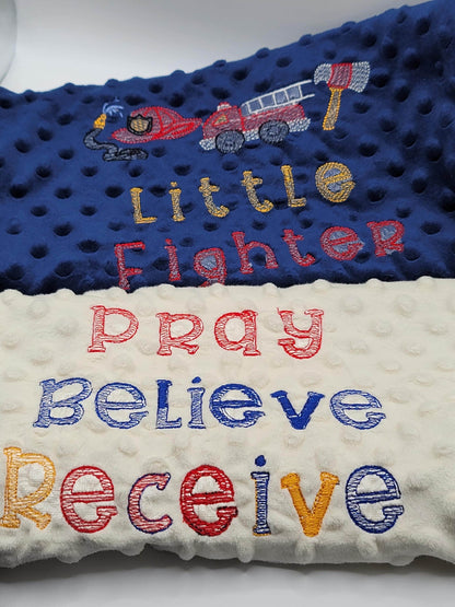 Little Fighter Burp Cloths/ Minky Absorbent Towels /2 Piece Bundle Set/ New Parents Gift/ Toddler Clean Up Kit/ Play Date Accessories/